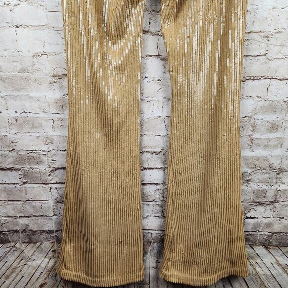 Retrofete Julien Sequin Knit Pant in Nude Size Large NWT - Picture 9 of 13